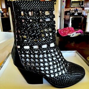 Jeffrey Campbell Black Cutout Heeled Boots